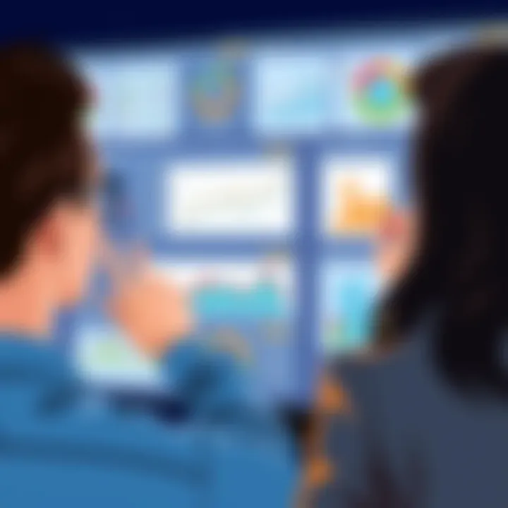 A business professional analyzing financial data on a modern dashboard.