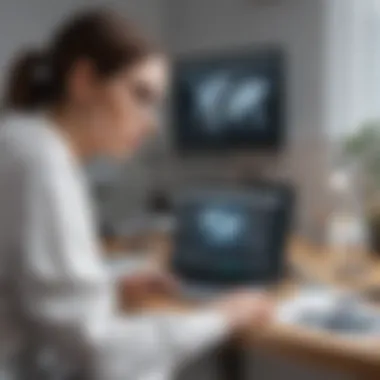 Digital Artwork Creation Using Design Software A graphic designer working on a digital artwork using design software