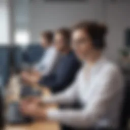 Customer support team assisting clients