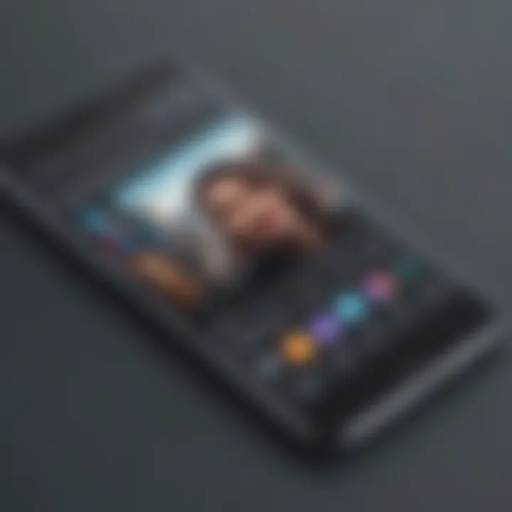 A close-up of a smartphone displaying a user-friendly photo editing app interface.