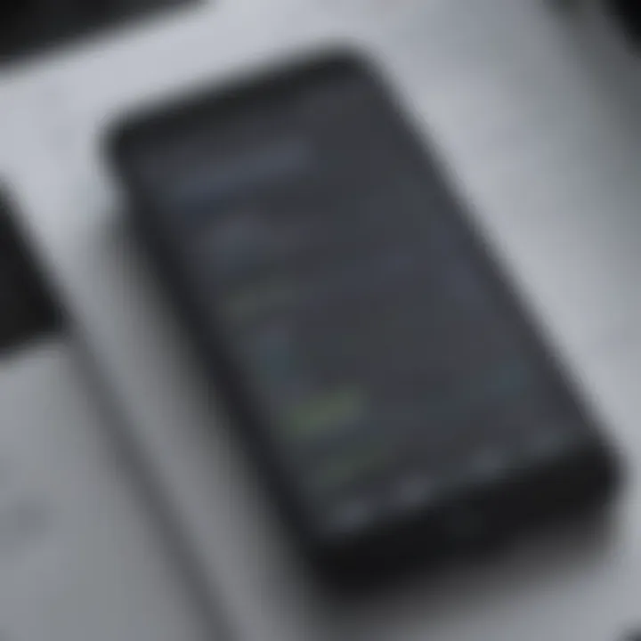 User interface of a popular note-taking app