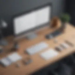 A digital workspace showcasing various writing tools