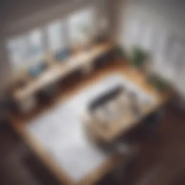 A creative workspace with a designer using floor plan design software