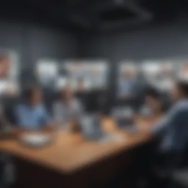 Business professionals engaged in a video conference using GoToMeeting