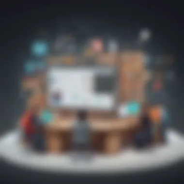 Illustration of Community Support in Open Source Community support showcasing user engagement and contributions