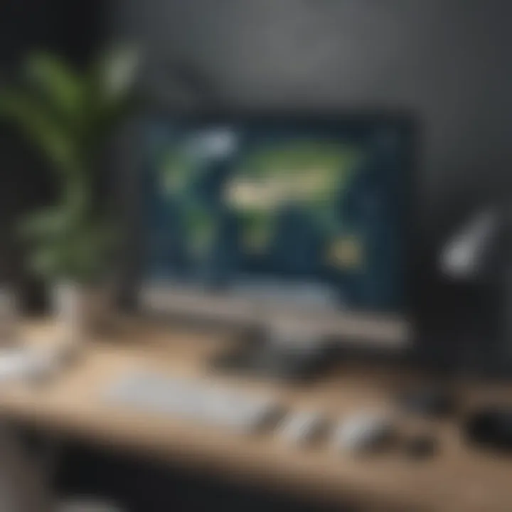 A visual representation of global connectivity through Surfshark