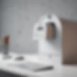 Illustration of virtual mailbox interface on a desktop