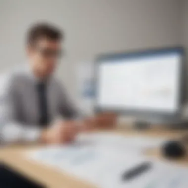 Analyzing Payroll Efficiency for Business Success Business owner analyzing payroll efficiency through integration