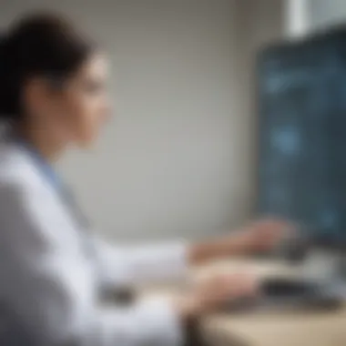Healthcare Professional Engaging with Procentive EHR Healthcare professional utilizing Procentive EHR on a tablet