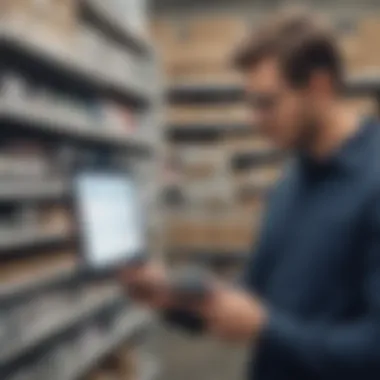 Analyzing Inventory Data for Enhanced Decision Making A business owner analyzing inventory data on a tablet