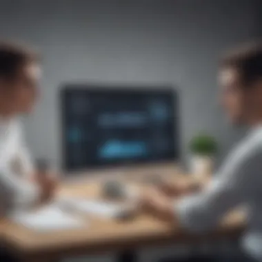 Evaluating Business Performance Outcomes Executive team evaluating performance outcomes