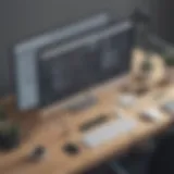 A digital workspace with screens showing plagiarism detection tools