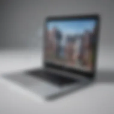 A property manager using Buildium software on a laptop in a professional setting.