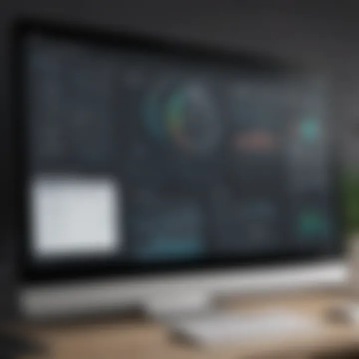 Visual representation of mailbox manager software dashboard