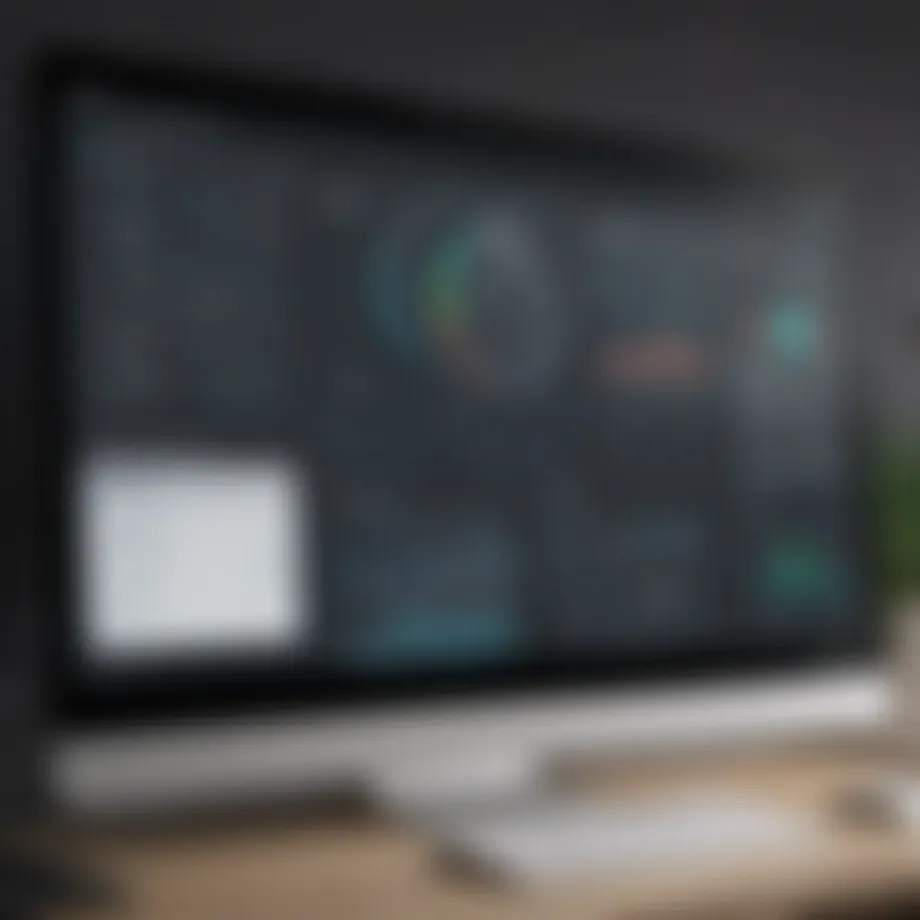 Visual representation of mailbox manager software dashboard